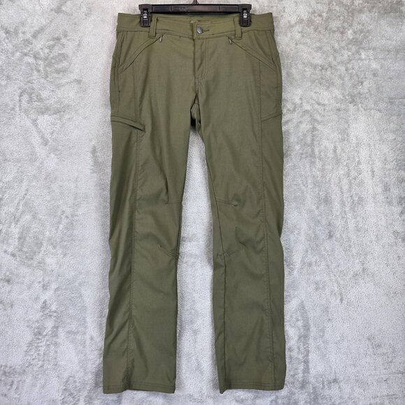 prAna Pants Womens 10 Olive Green Hiking Nylon Stretch Cargo Outdoor W4111BRG09 - Picture 1 of 12